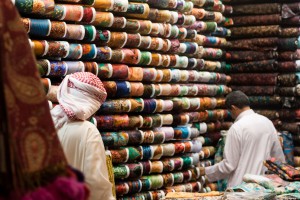 Textilhändler in Saudi Arabien